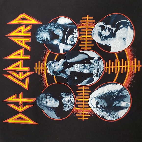 Def Leppard raglan concert tee XL Joe Rick Sav Vivian Phil 3/4 sleeves - Picture 2 of 5
